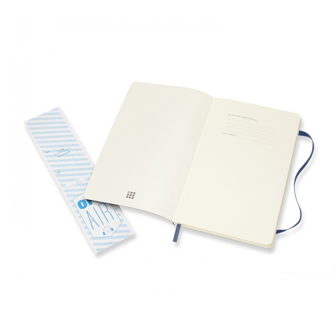 Notebook Large 13x21 Dotted Sapphire Blue Soft Cover Moleskine.