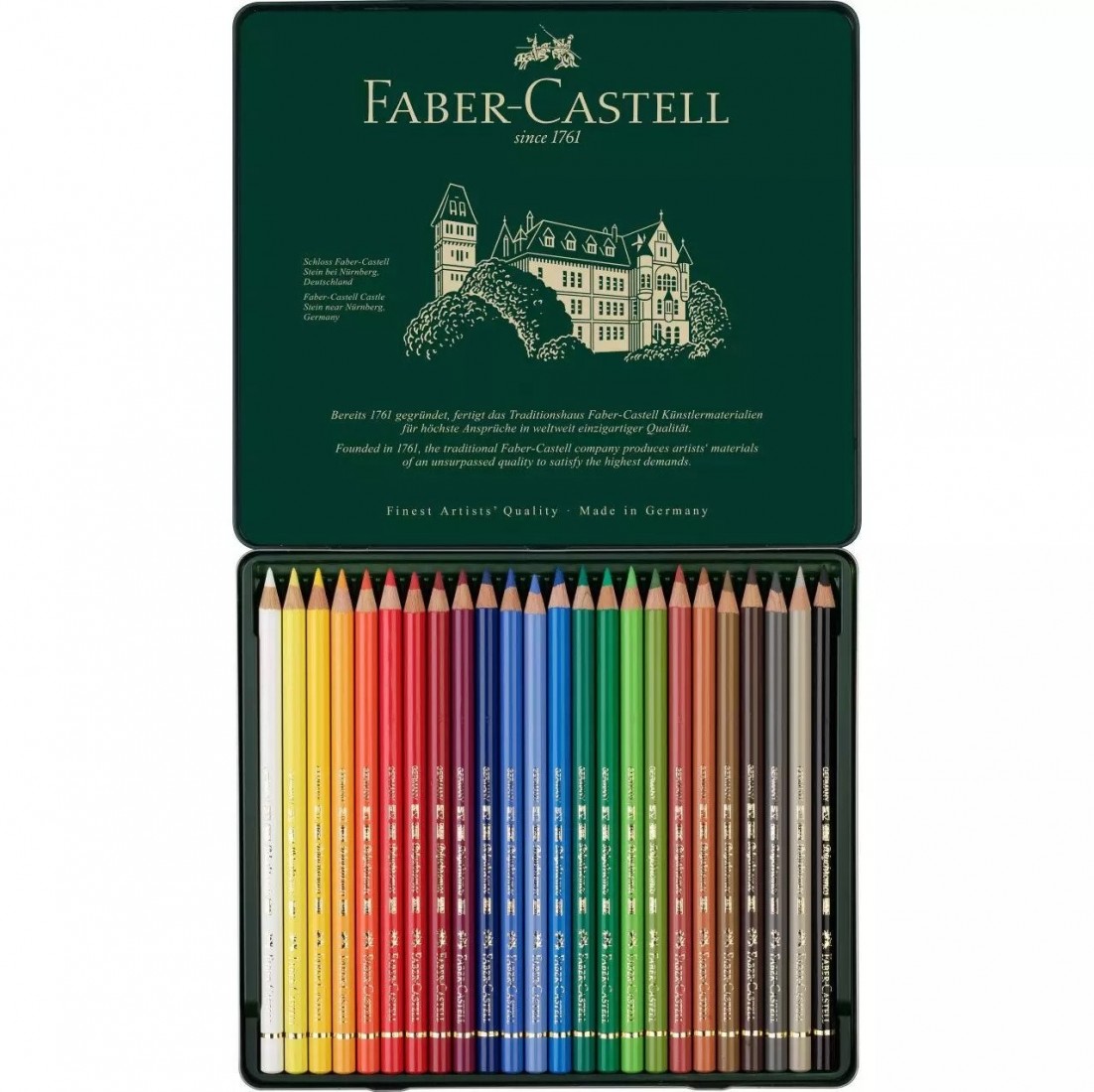 Faber Castell Polychromos colour pencils, tin of 24, 110024