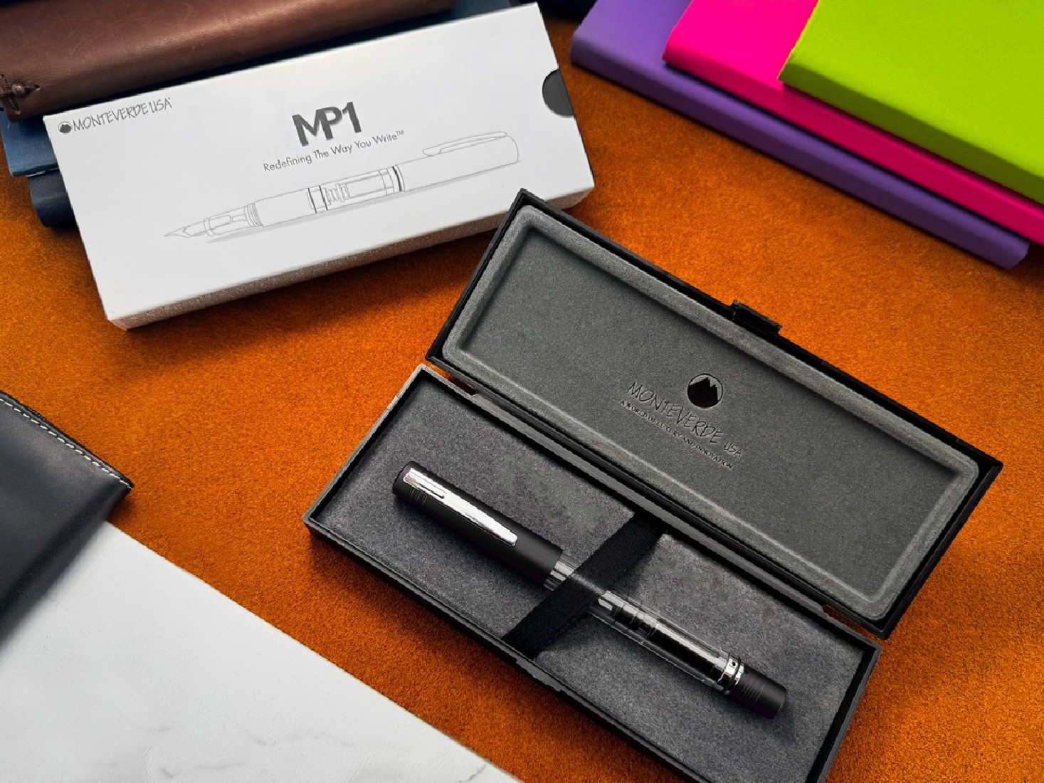 Monteverde USA MP1 Collectible Lock-It Piston Technology Fountain Pen Black Noir MV32133