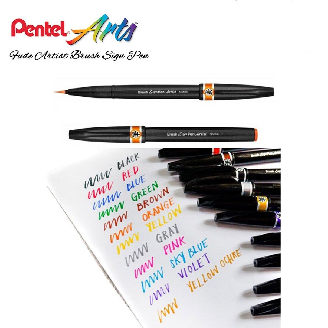 Pentel Artist Brush Sign Pen ultra fine- Red