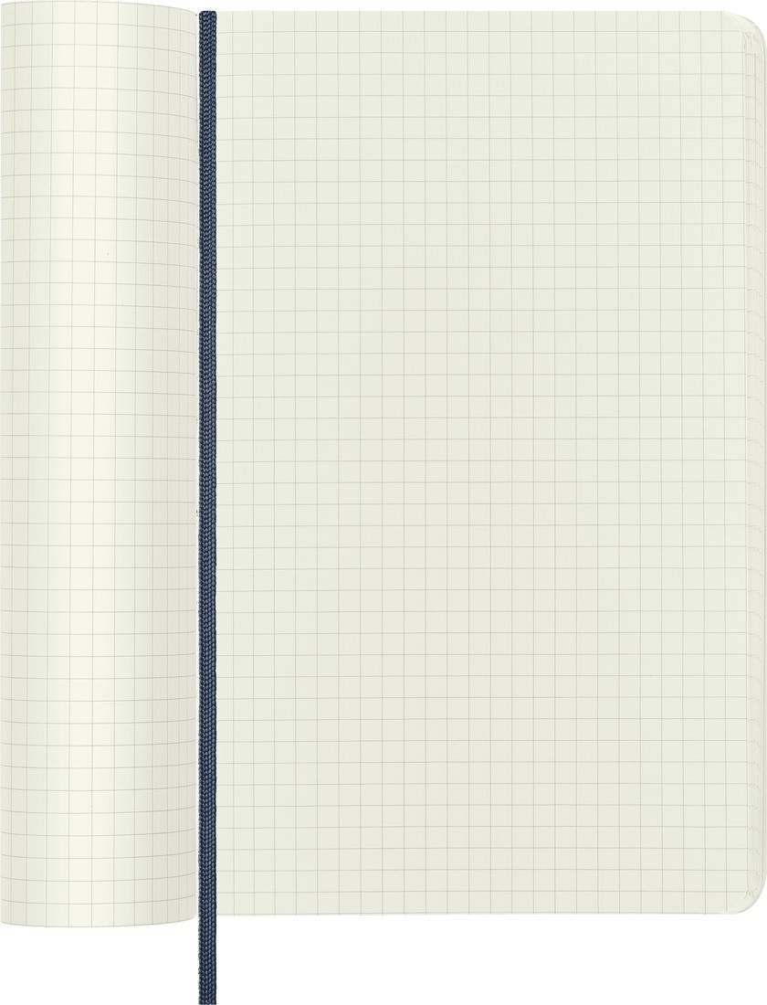 Notebook Large 13x21 Squared Sapphire Blue Soft Cover, Moleskine