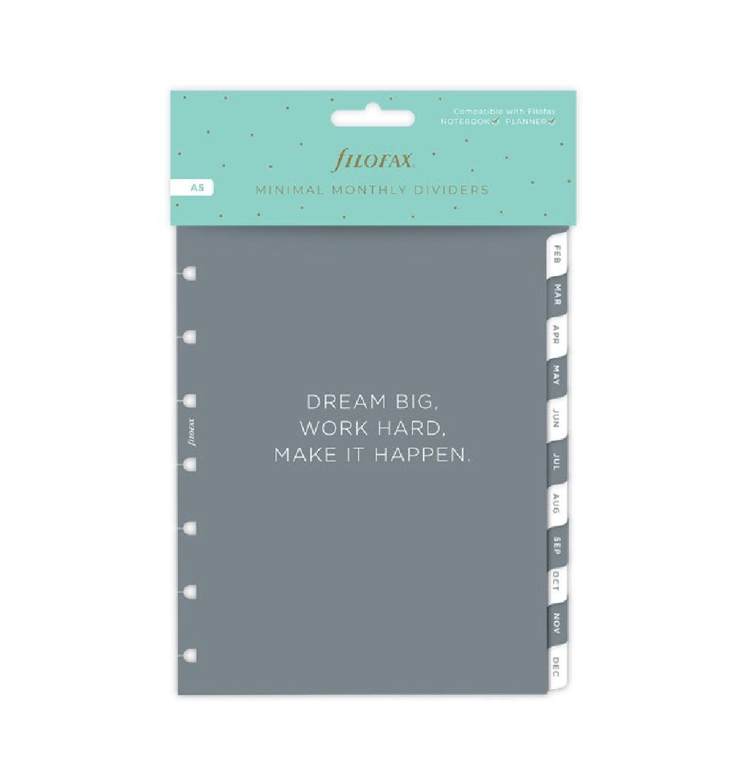 Filofax Refill A5 Notebook Minimal Monthly Dividers 132973