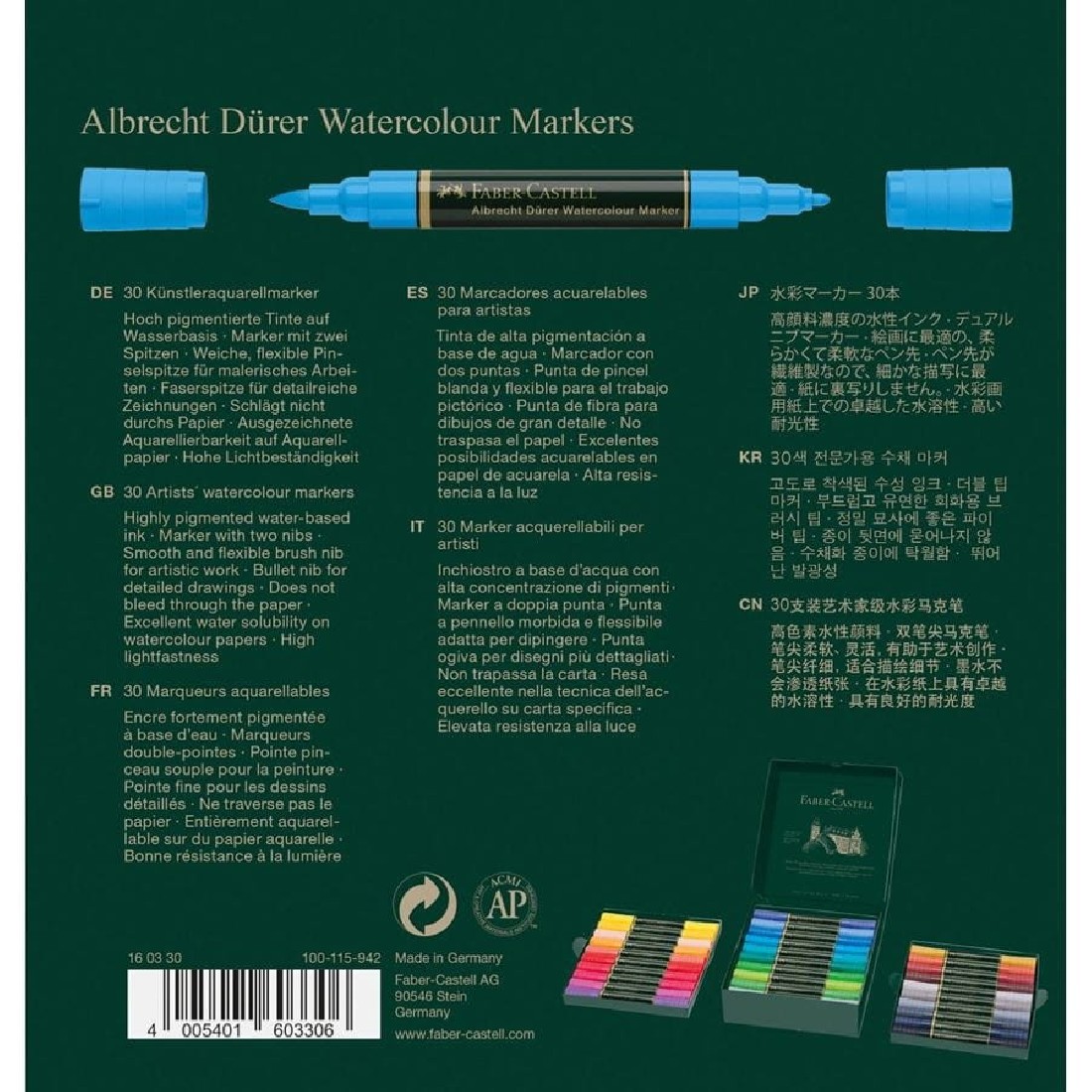Faber Castell Albrecht Dürer Watercolour Markers, wallet of 30, 160330