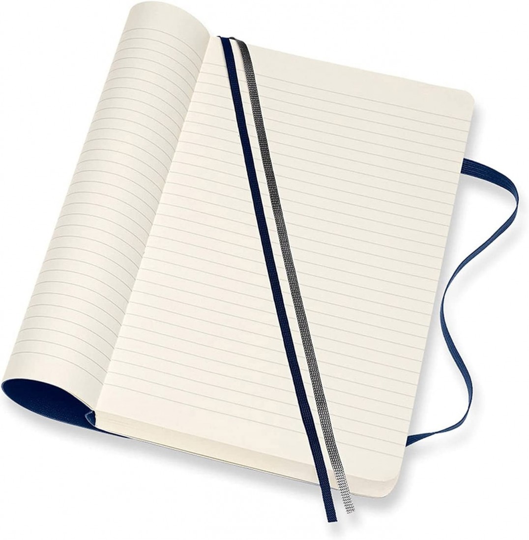 Moleskine Notebook Ruled Expanded Version Large 13x21  Sapphire Blue Soft Cover