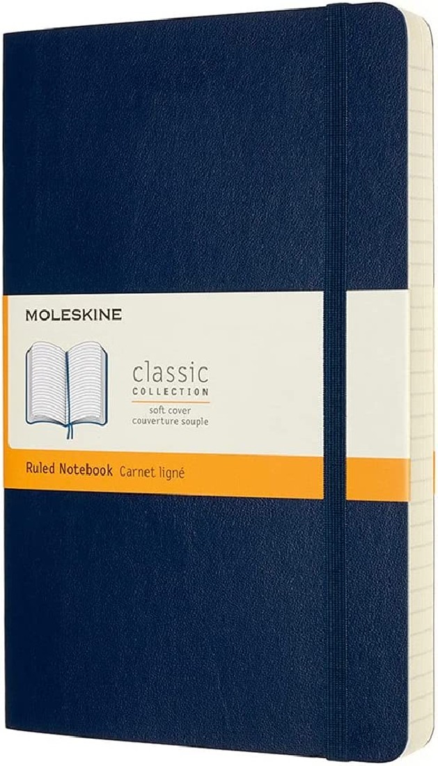 Moleskine Notebook Ruled Expanded Version Large 13x21  Sapphire Blue Soft Cover