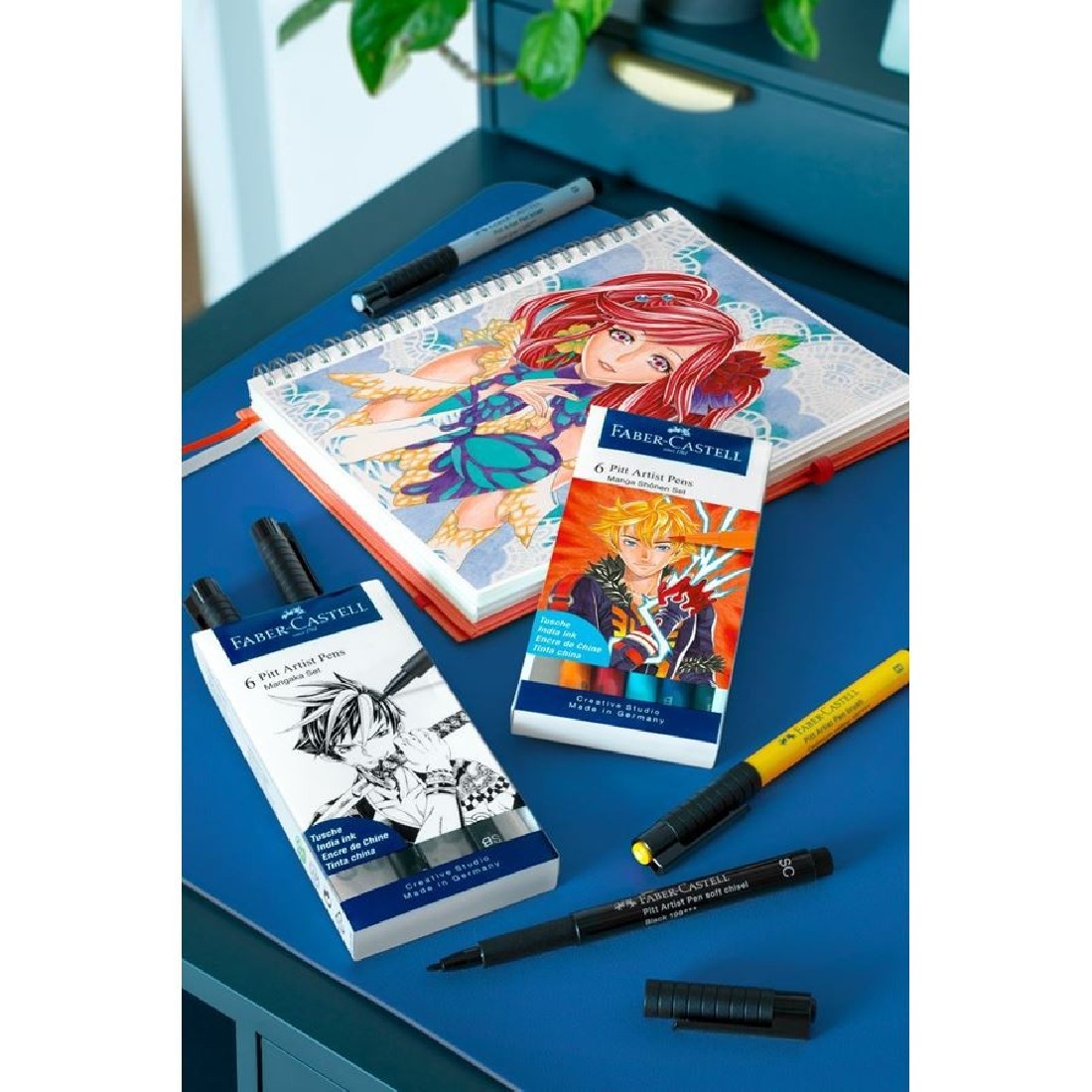 Faber Castell Pitt Artist Pens Manga Shonen - Wallet of 6 167157