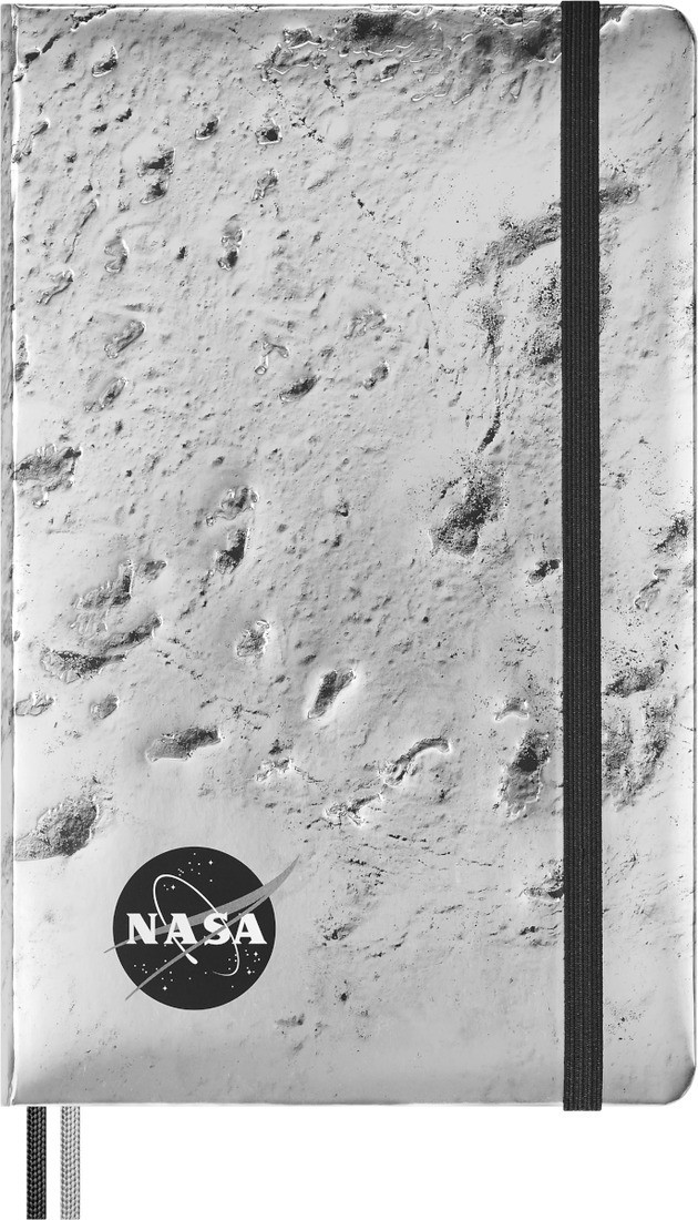 Moleskine NASA-inspired Limited Edition Drawing Gift Box, Hard cover, large, ruled notebook, four Blackwing pencils, and two pins