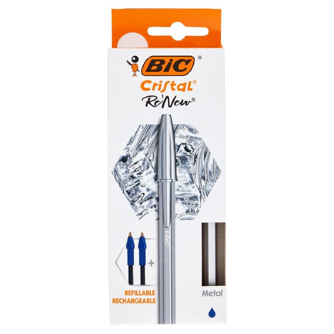 Στυλό +2 Ανταλλακτικά 1.0mm Cristal Metal BIC