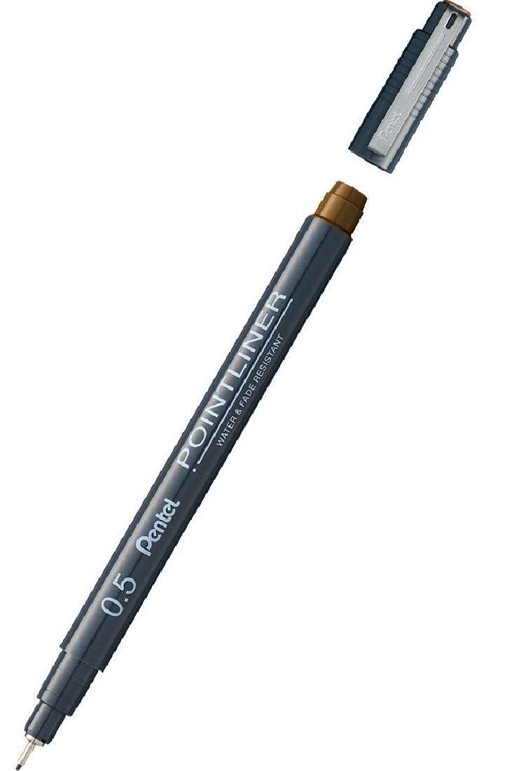 Pentel Pointliner Pen S20P Sepia