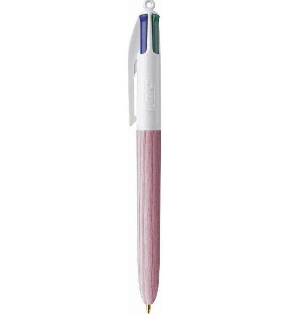 Στυλό 4 Χρωμάτων Wood Style Pink Bic