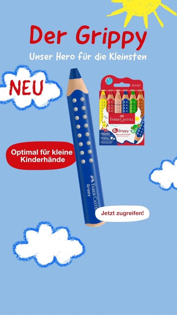 Faber Castell ξυλομπογιές Grippy 110636 Colouring Pencils Set, 10 Colouring Pencils with Sharpener for Toddlers from 2 Years