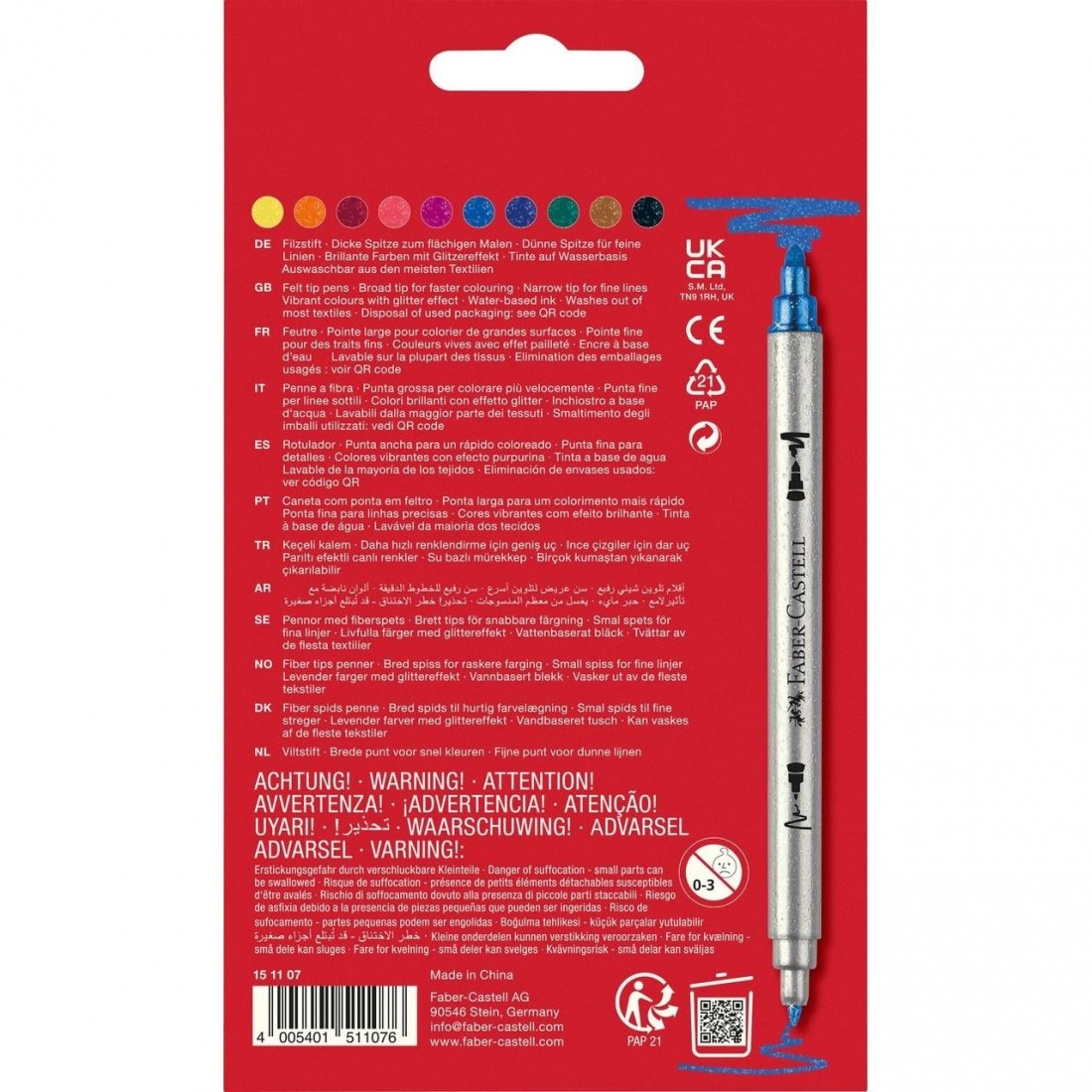 Faber Castel μαρκαδόροι 10pcs, double ended felt tip pens 151107