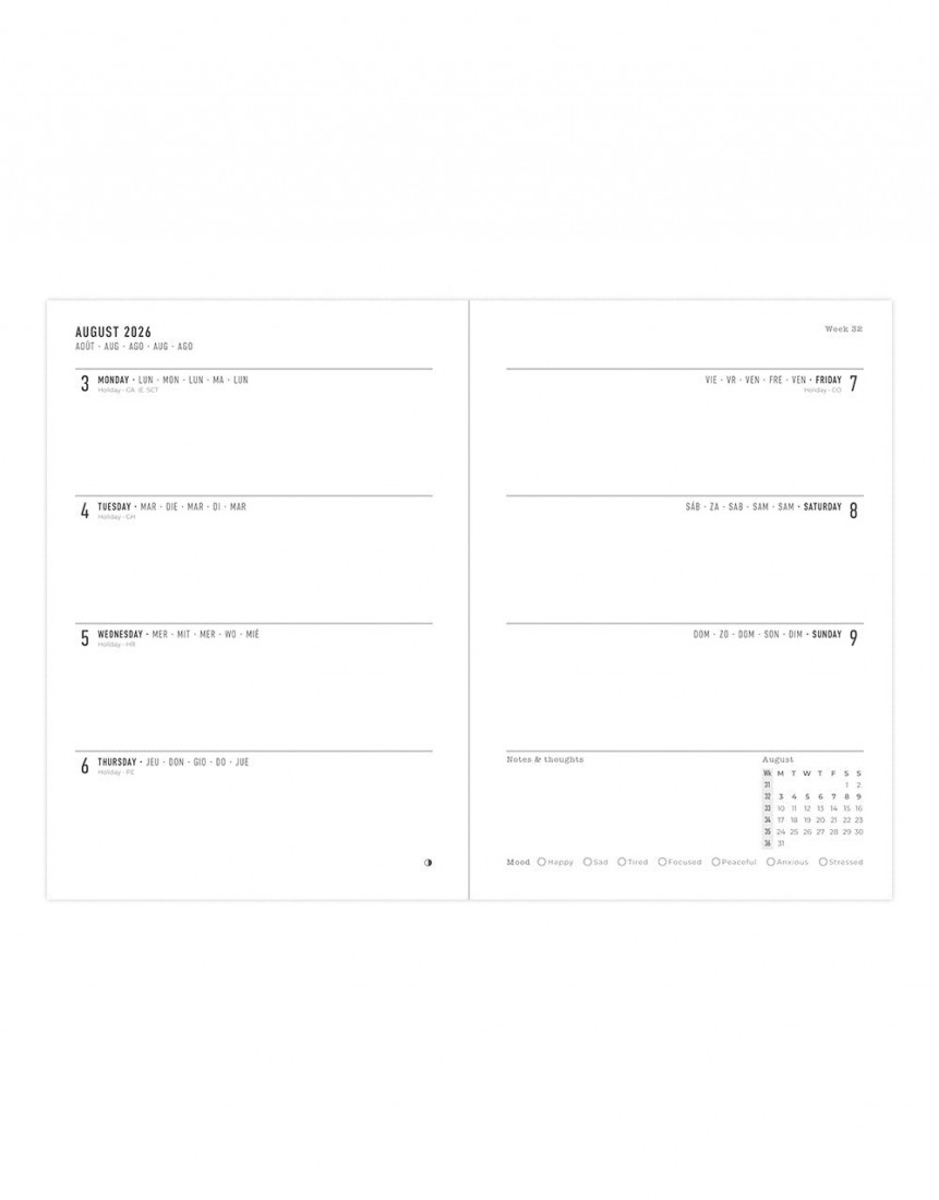 Academic 2026-2027 Eco Writers Black A5 Weekly 27-031475 Letts