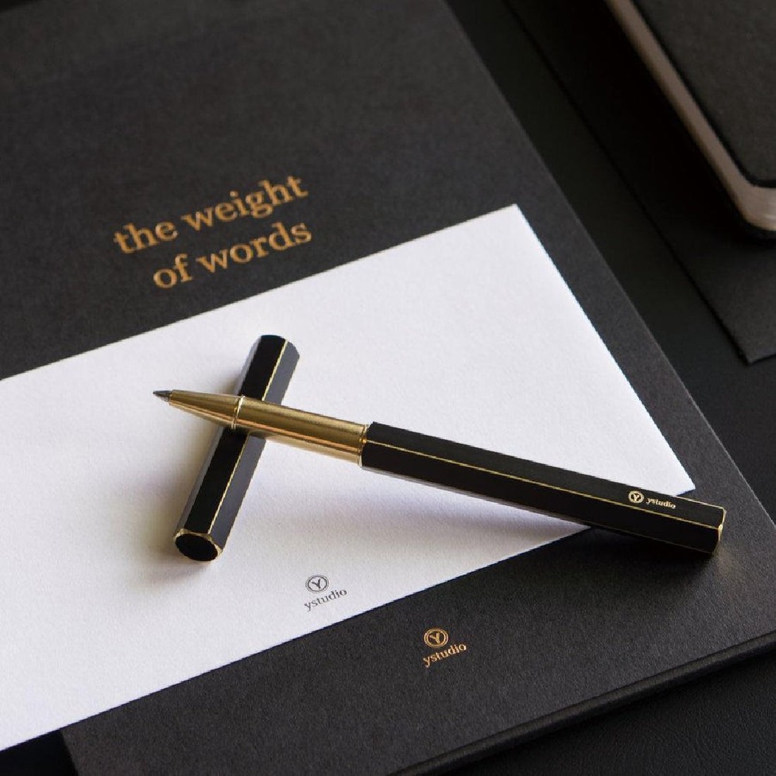 YSTUDIO black brass classic revolve rollerball