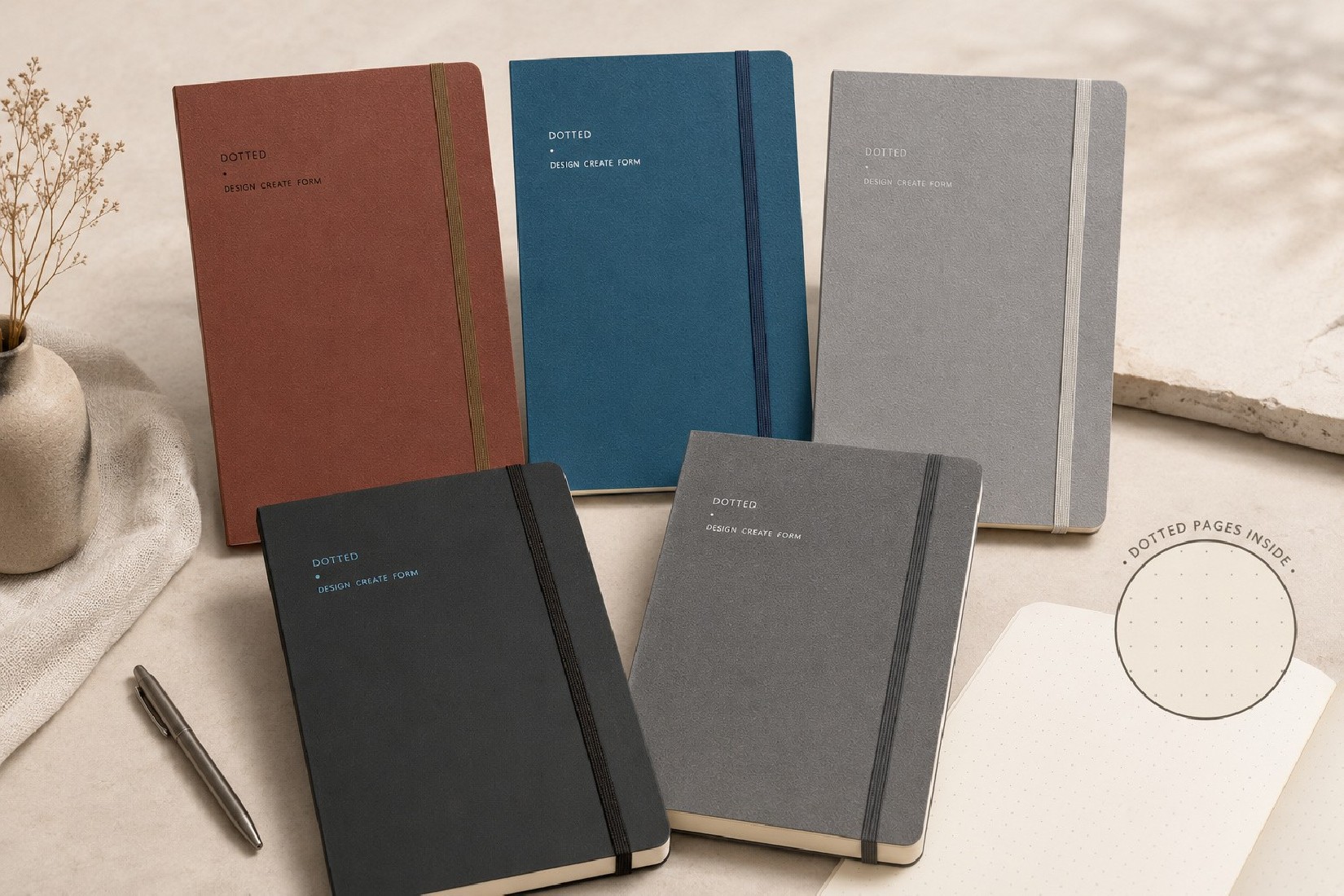 Adbook Dotted notebook with elastic closure 17x25 with dots ΣΜ-1223