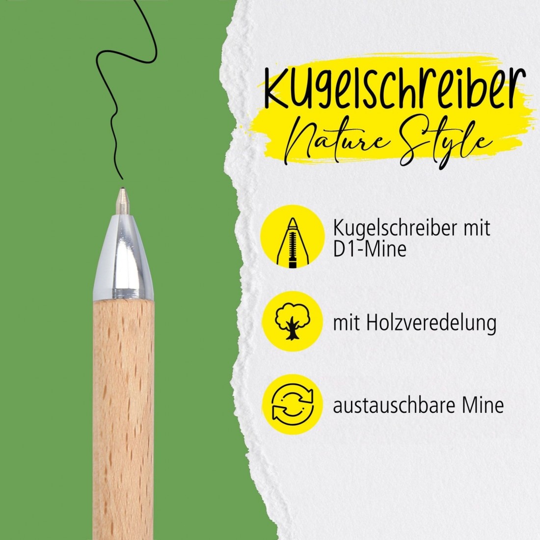 ONLINE mini natural wood ballpen 31170