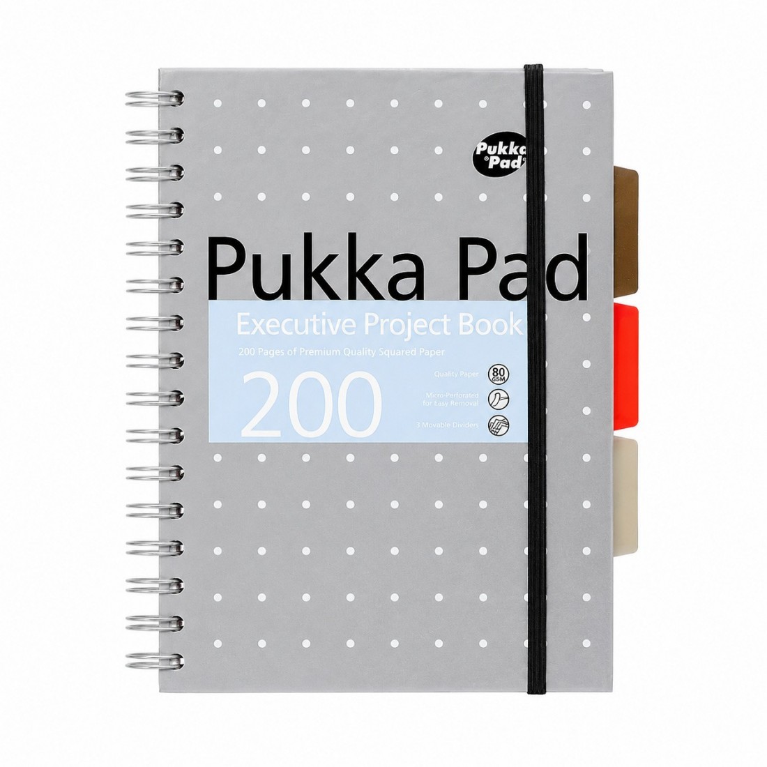Pukka Pad τετράδιο Σπιράλ Α5 με 3 Διαχωριστικά . 200 φύλλα με γραμμές, perforated 6336-ΜΕΤ