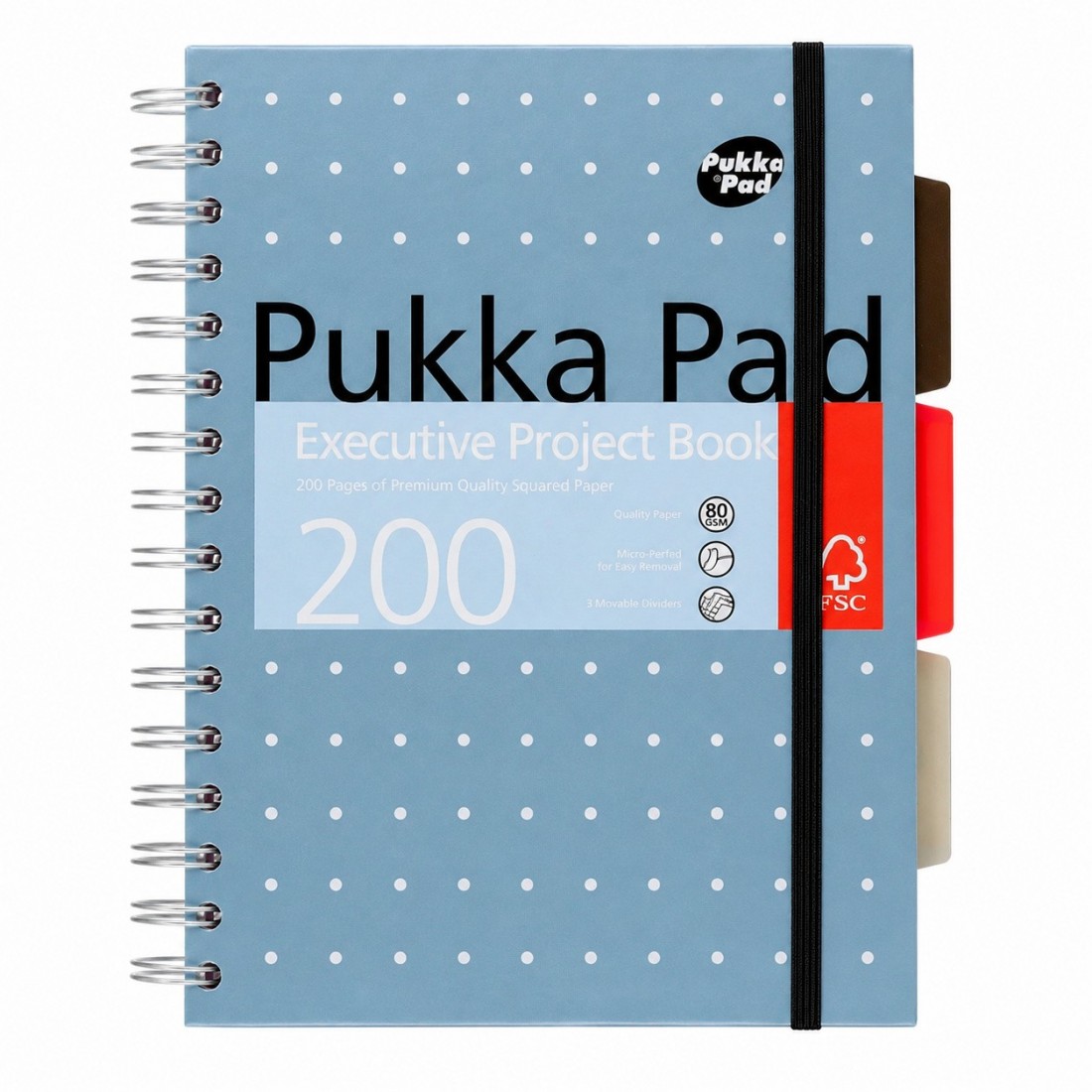 Pukka Pad τετράδιο Σπιράλ Α5 με 3 Διαχωριστικά . 200 φύλλα με γραμμές, perforated 6336-ΜΕΤ