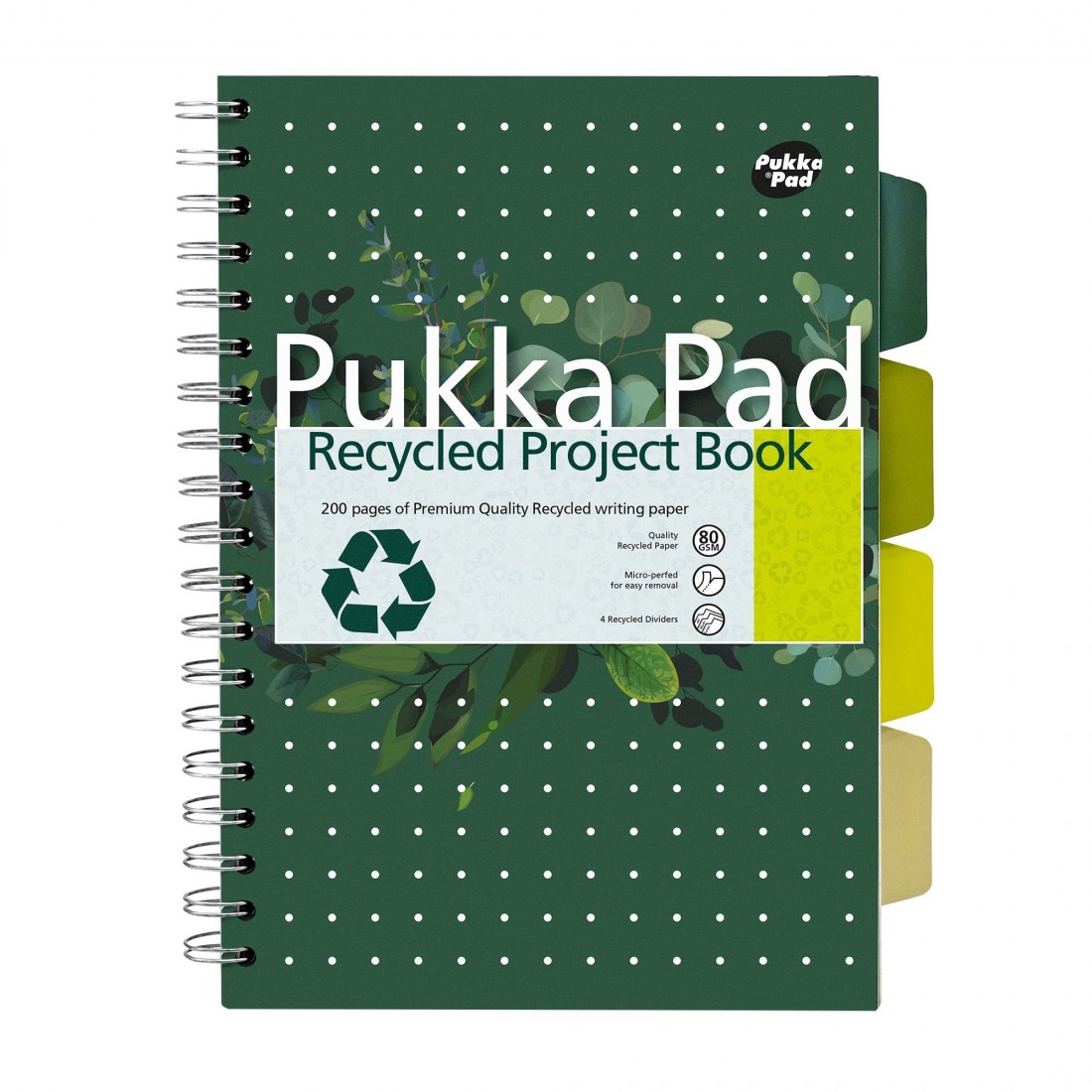 Pukka pad notebook 4 θεμάτων, πράσινο, 200 σελίδες, Β5 17χ25εκ. 6052-REC
