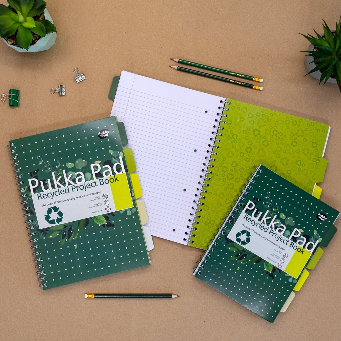 Pukka pad notebook 4 θεμάτων, πράσινο, 200 σελίδες, Β5 17χ25εκ. 6052-REC