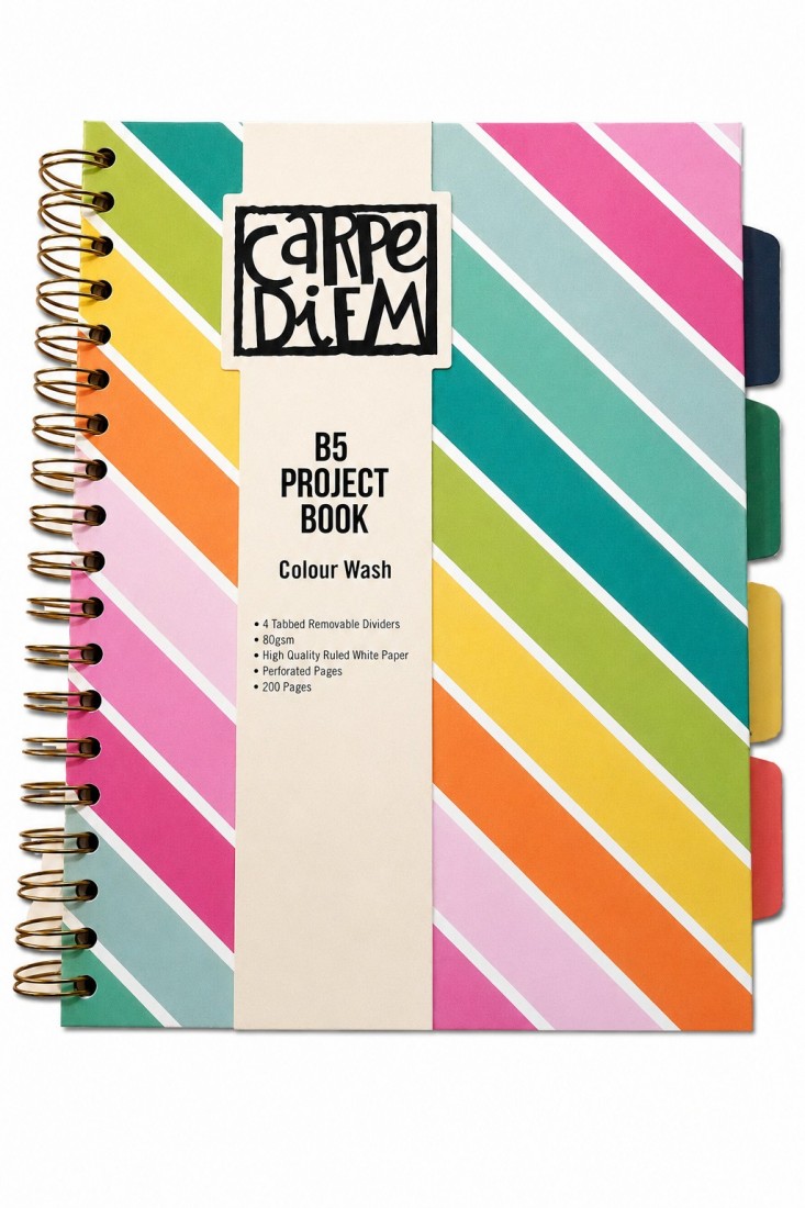 Pukka Pad notebook spiral A5 με 4 θέματα, ριγέ, Carpe Diem, 200 σελίδες, 9032(RW)
