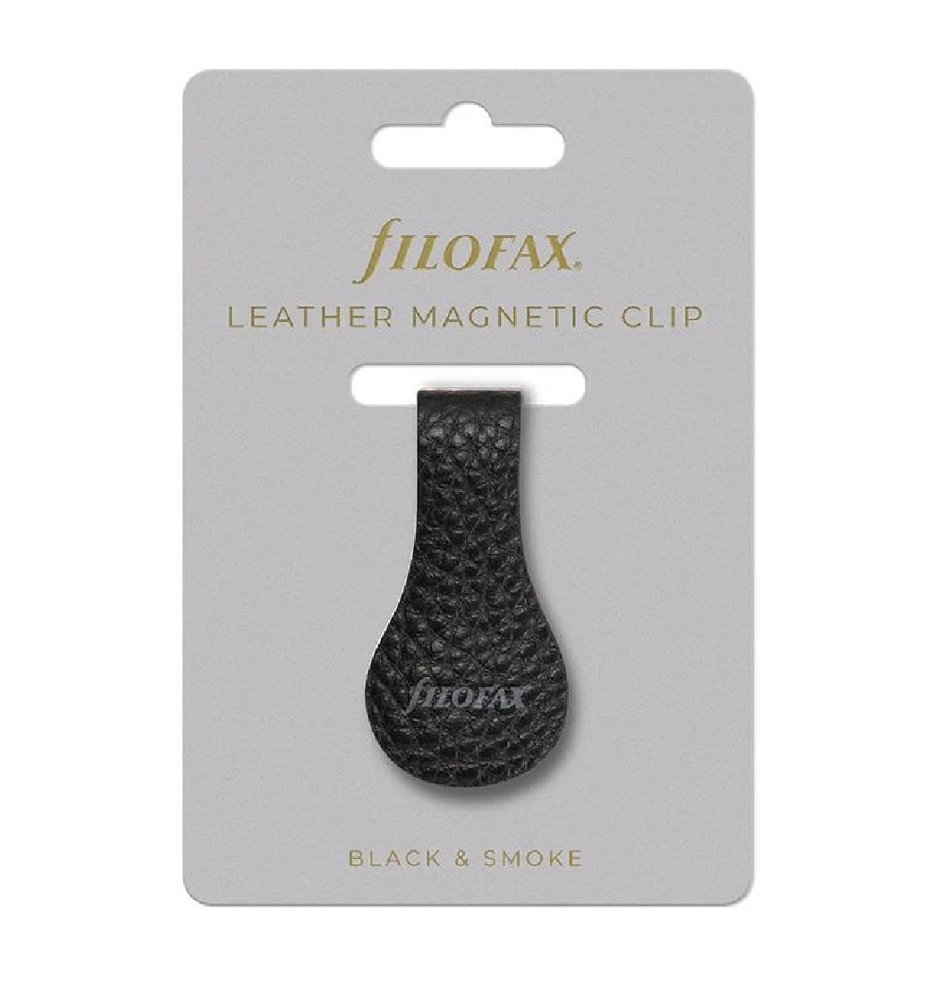 Filofax Magnetic Clip Leather Black and Smoke 132956