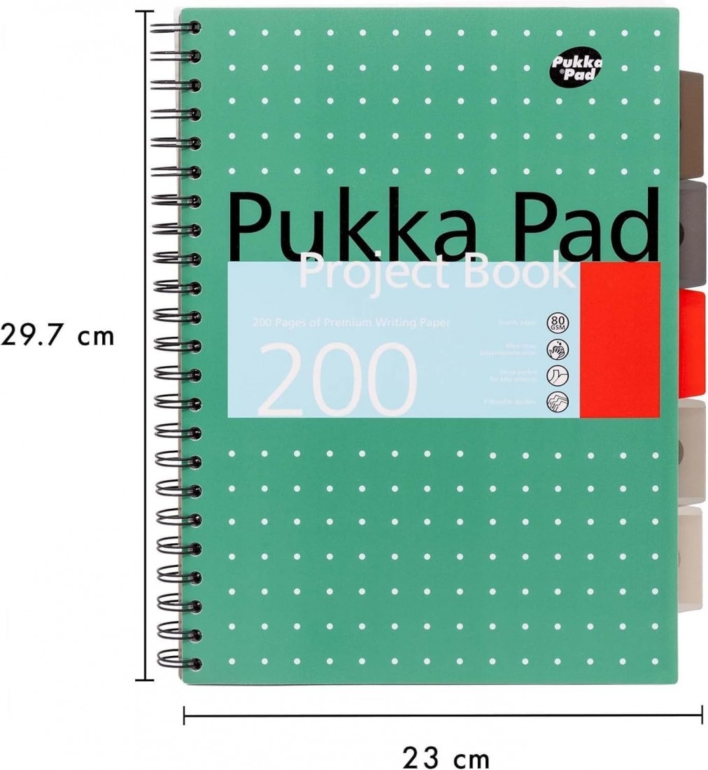 Pukka Pad τετράδιο σπιράλ Α4 Project Book 5 θεμάτων 200 σελίδες, 8521-MET