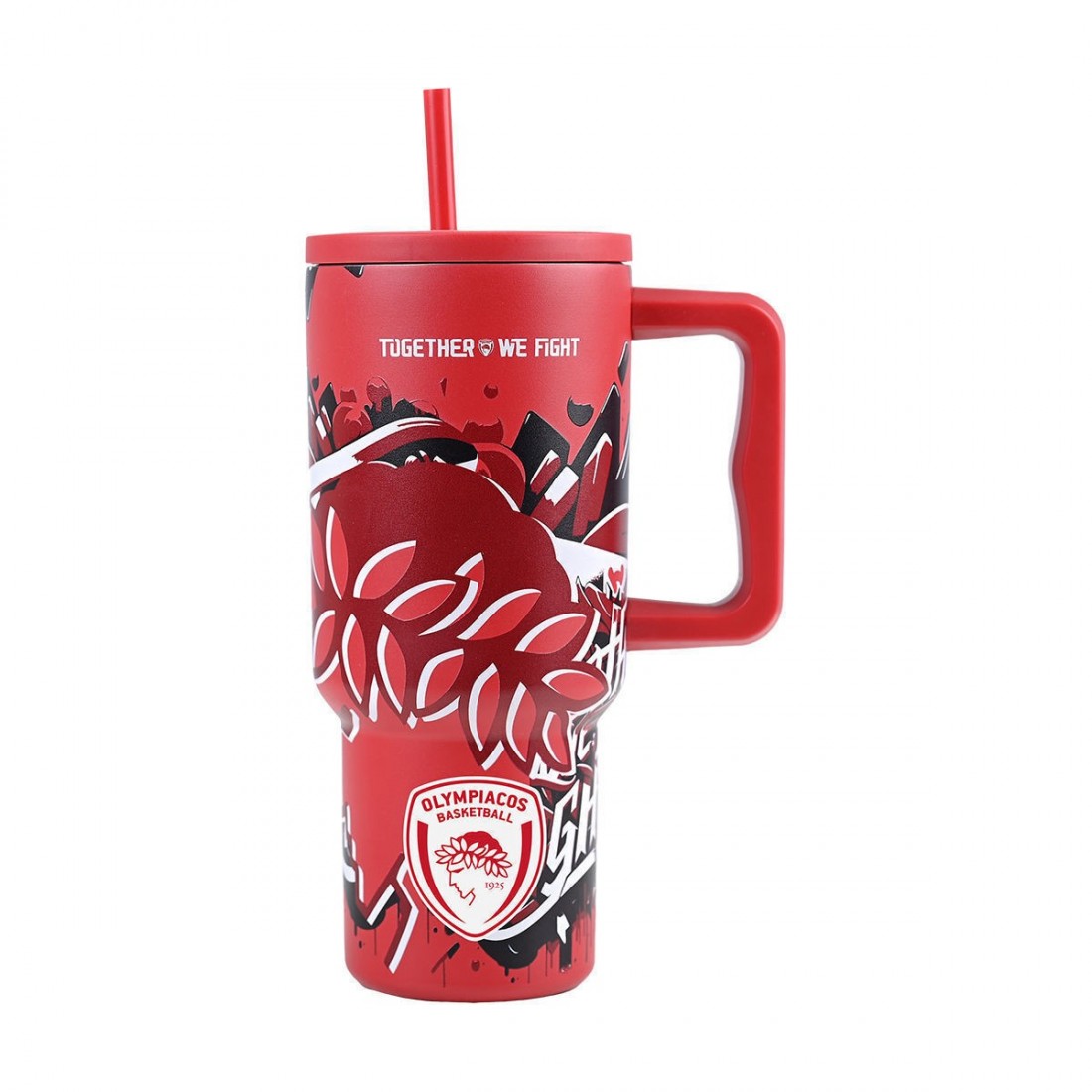 Straw Tumbler XL 900ml Olympiakos BC Together We Fight 35976 Estia Home Art