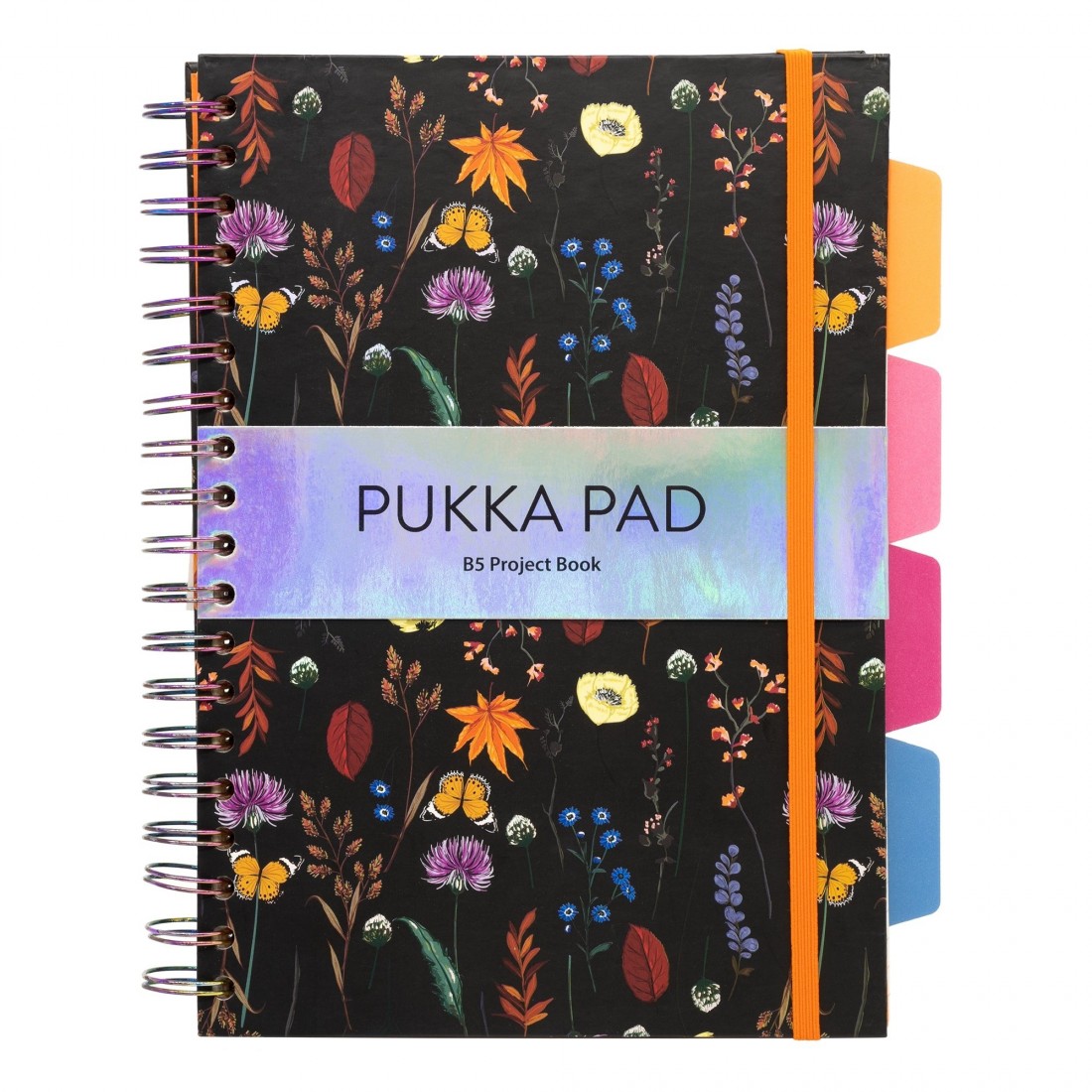 Pukka Pad τετράδιο ριγέ σπιράλ Β5 με 5 θέματα. και λάστιχο, 200 σελίδες  9495-BLM