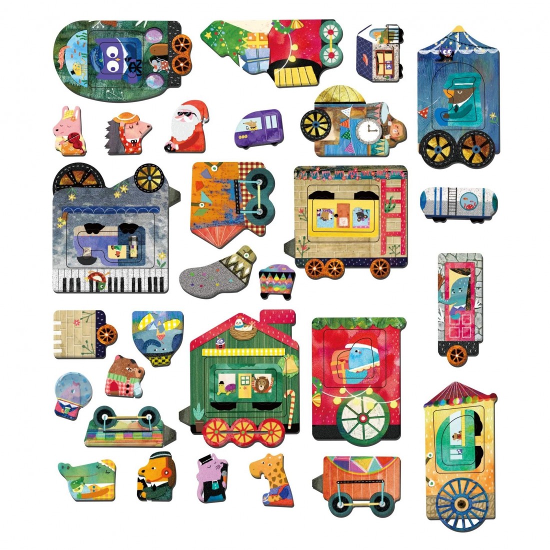 Μαγνητικό puzzle Trains 00115 Mier Edu