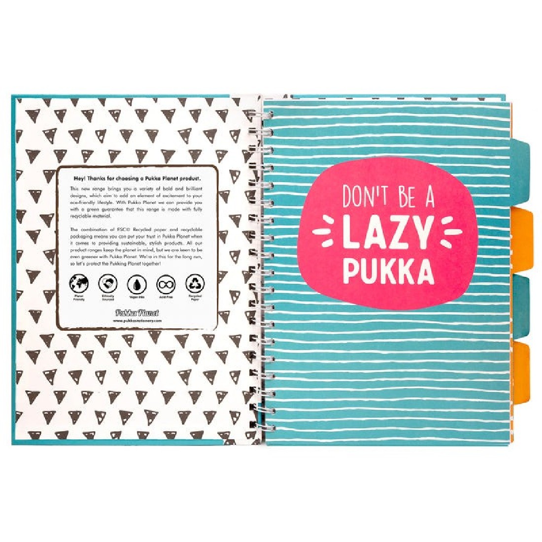 Pukka pad τετράδιο ριγέ σπιράλ Β5 με 4 Διαχωριστικά. 200 σελίδες,  Planet 9763-SPP