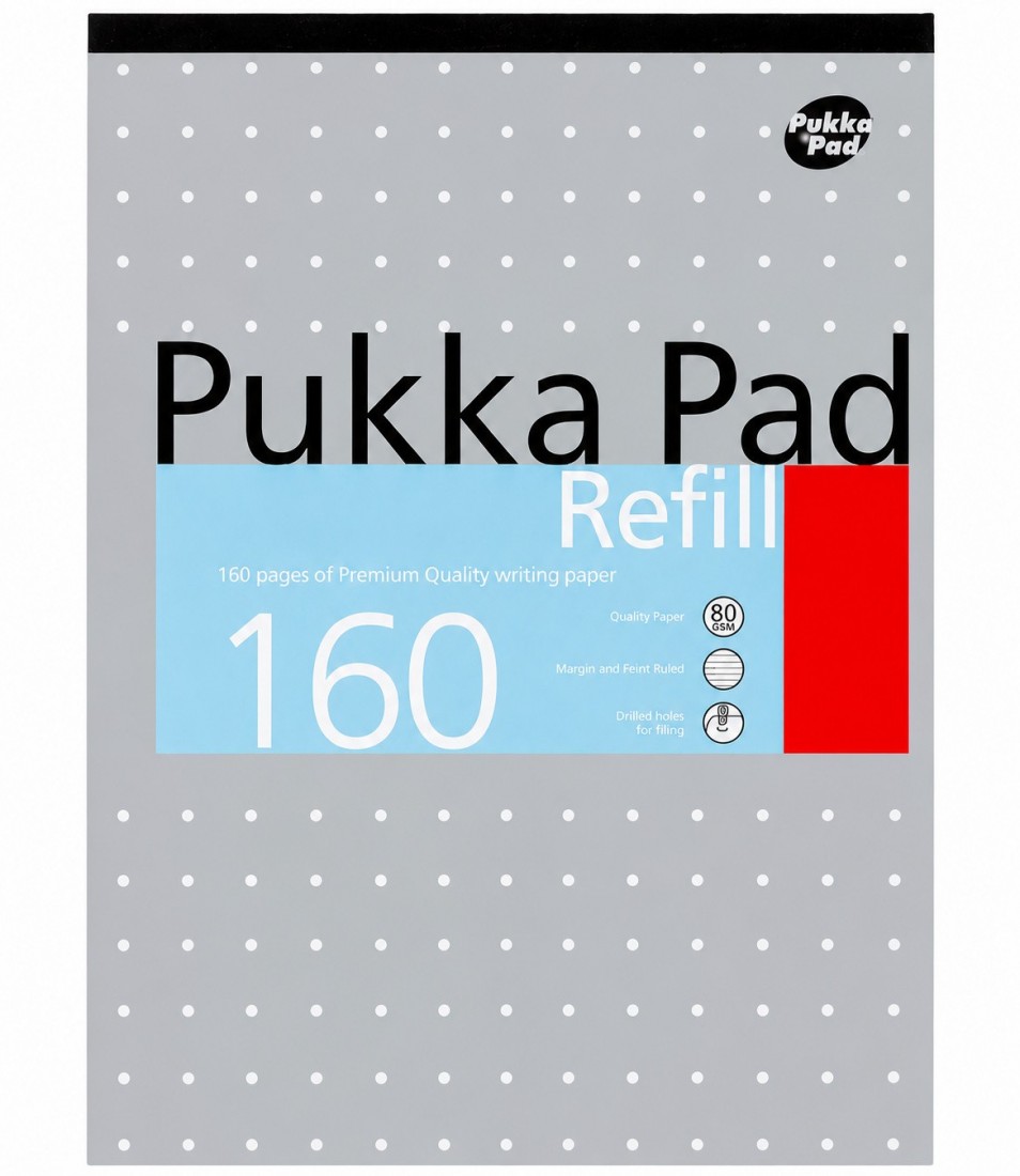 Pukka Pad μπλοκ σημειώσεων overlap Α4 με Τρύπες και Περιθώριο με 160 σελίδες REF80/1