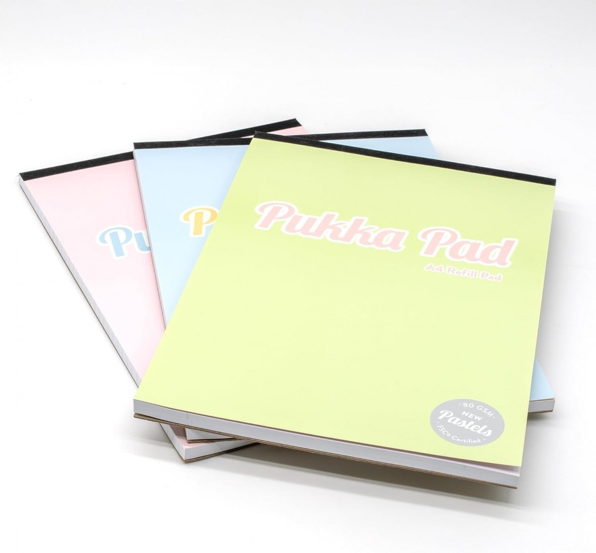 Pukka Pad pastel ριγέ μπλοκ σημειώσεων Α4 με τρύπες και περιθώριο 160 σελίδες 2014-PST