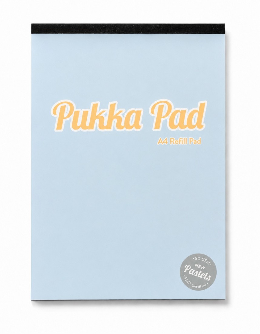 Pukka Pad pastel ριγέ μπλοκ σημειώσεων Α4 με τρύπες και περιθώριο 160 σελίδες 2014-PST