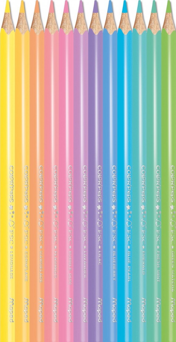 Ξυλομπογίες 24 τεμάχια Pastel Color Peps 831880 Maped