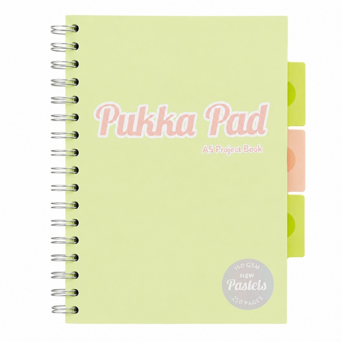 Pukka pad ριγέ τετράδιο σπιράλ Α5 με 3 διαχωριστικά. Pastel, 200 σελίδες . 2013-PST