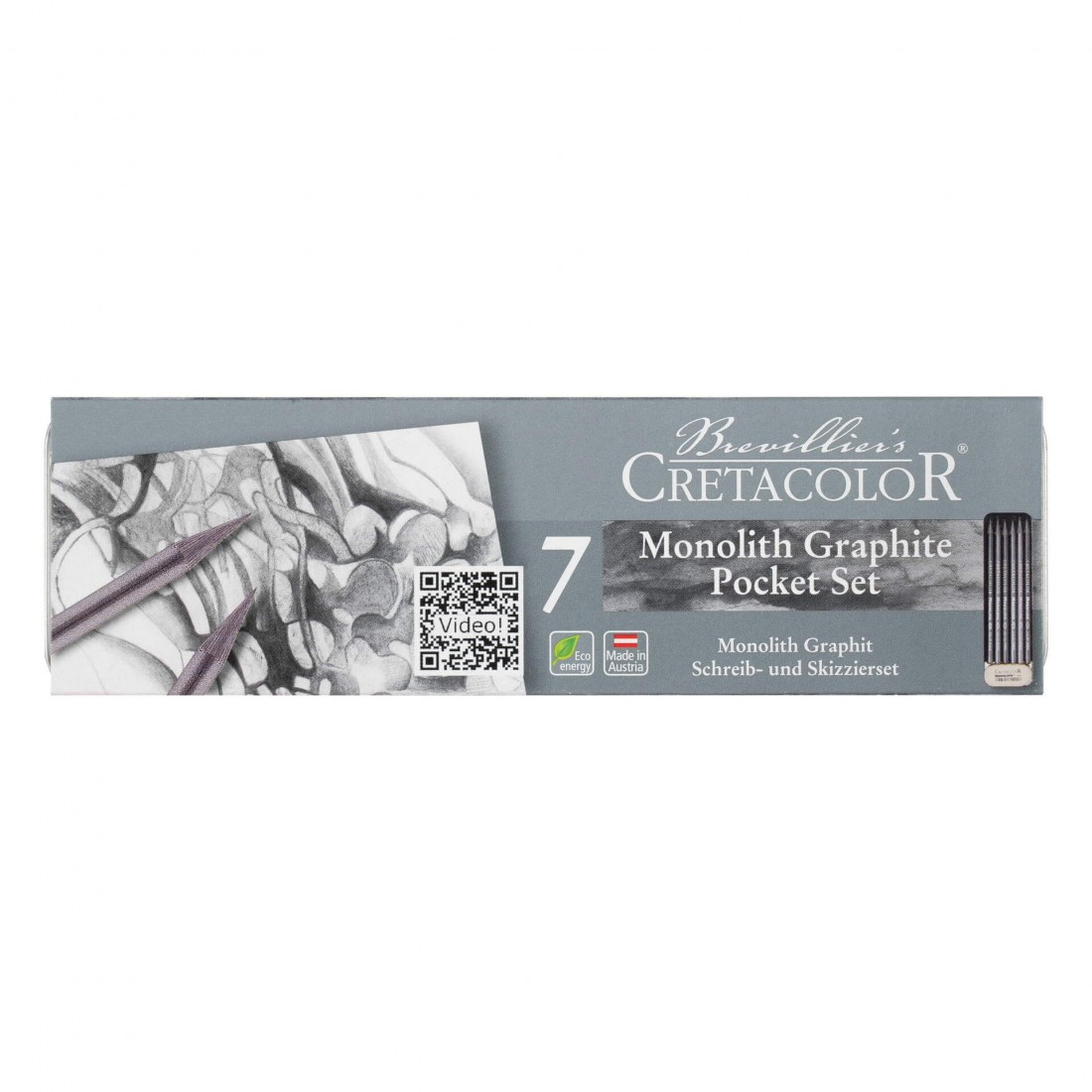 Cretacolor graphite drawing pencils box 7 pieces 204 26