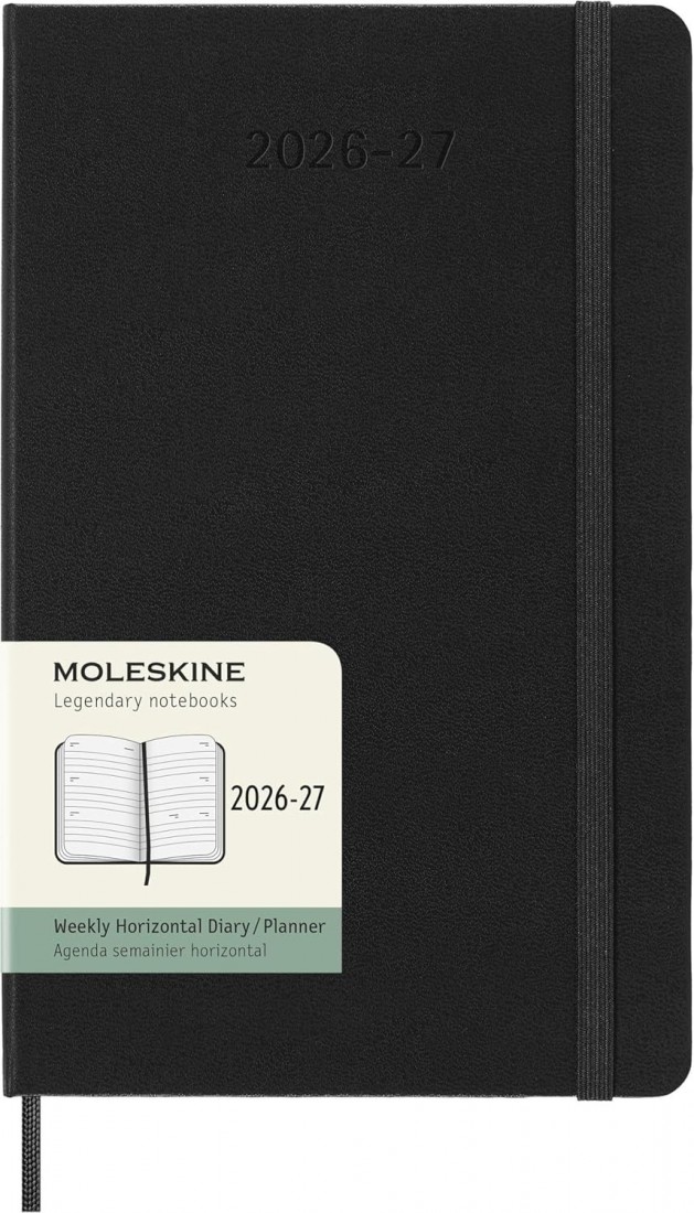 Moleskine Classic Planner 2026 - 2027 Weekly Horizontal 18 Month Black Large 13x21 hard cover