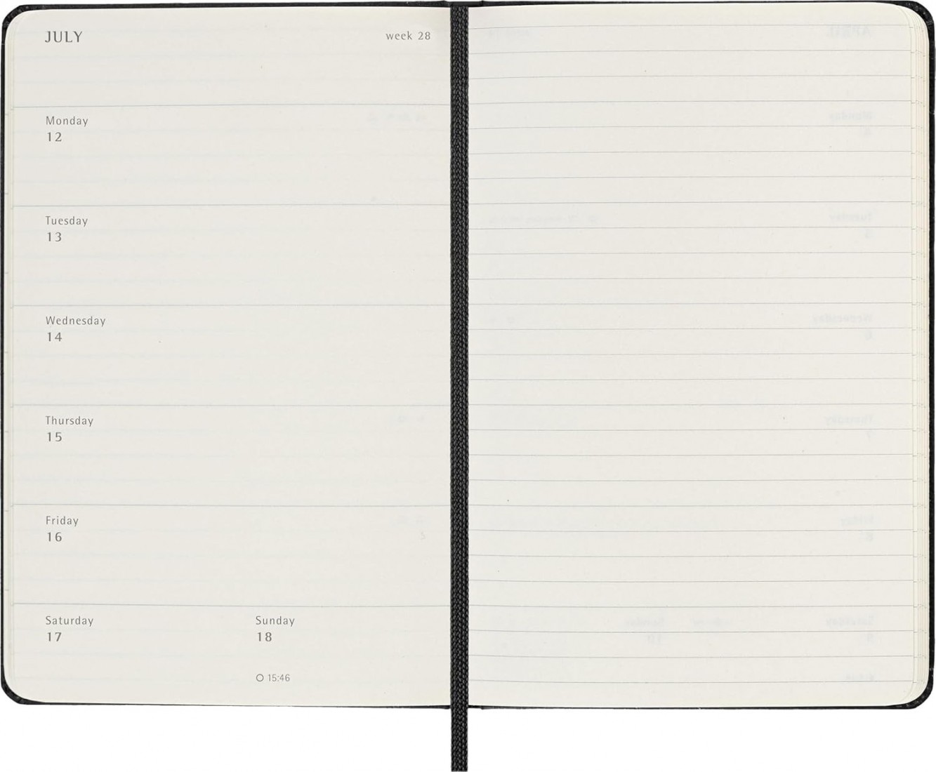 Moleskine Classic Planner 2026 - 2027 Weekly Horizontal 18 Month Black Pocket 9x14  hard cover