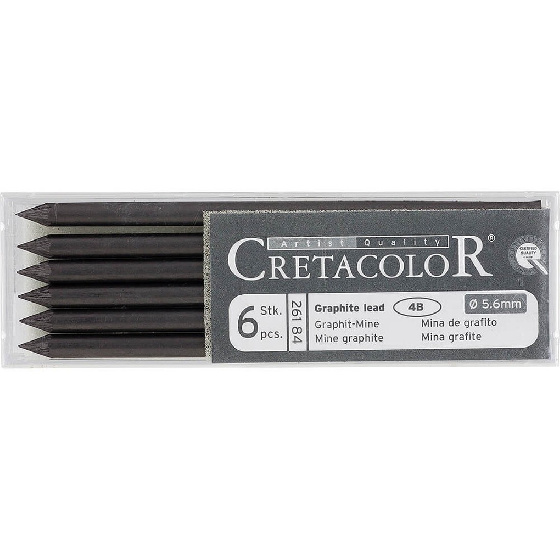 Cretacolor Graphite leads 4B, set of 6, 5,6mm 26184