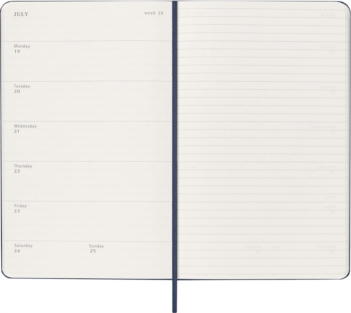Moleskine Classic Planner 2026 - 2027 Weekly and Notes 18 Month Blue Large 13x21 hard cover