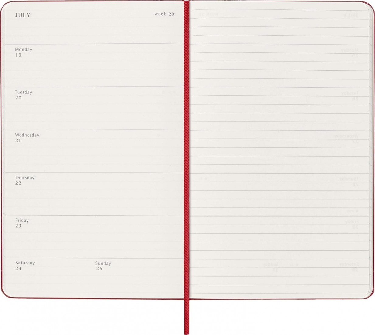 Moleskine Classic Planner 2026 - 2027 Weekly and Notes 18 Month Red Large 13x21 hard cover