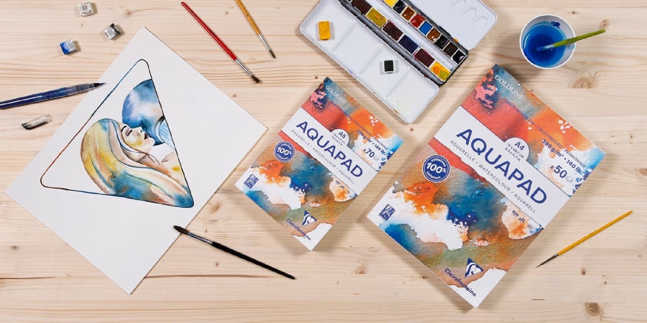 Clairefontaine Α5 Aquapad 300gr 70sheets 975720C