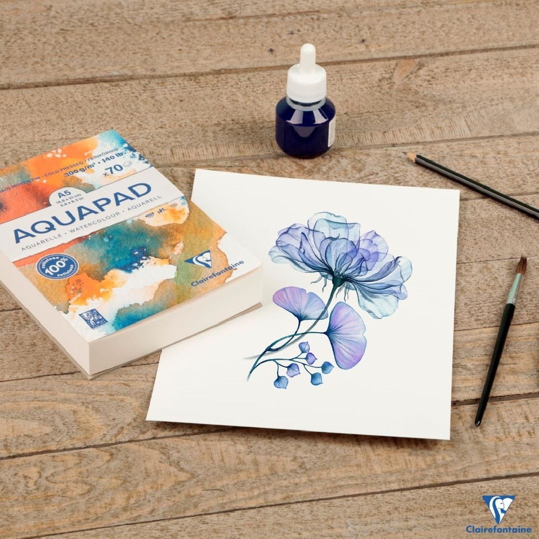 Clairefontaine Α5 Aquapad 300gr 70sheets 975720C