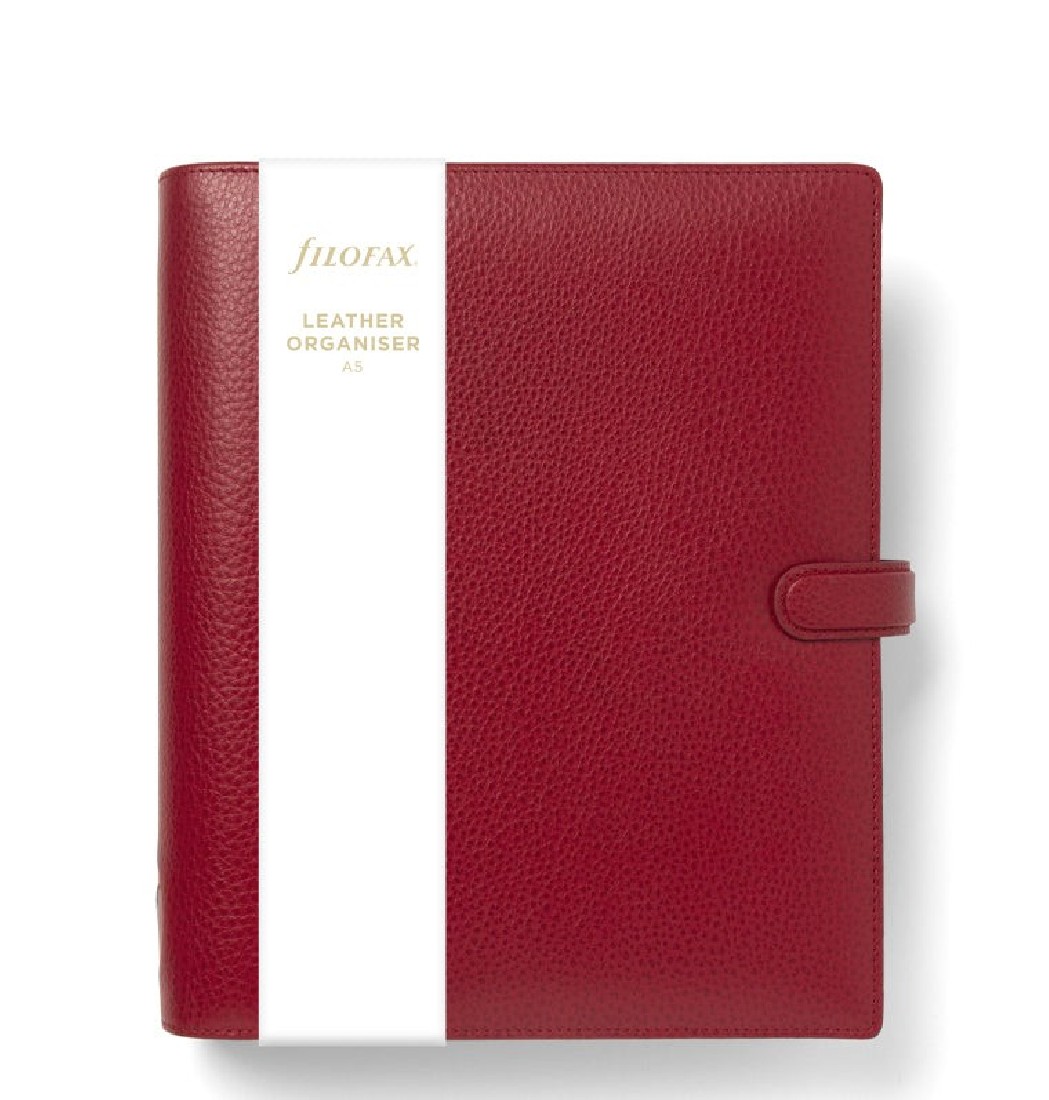 Filofax Organiser A5 Finsbury Leather Scarlet Red 022394