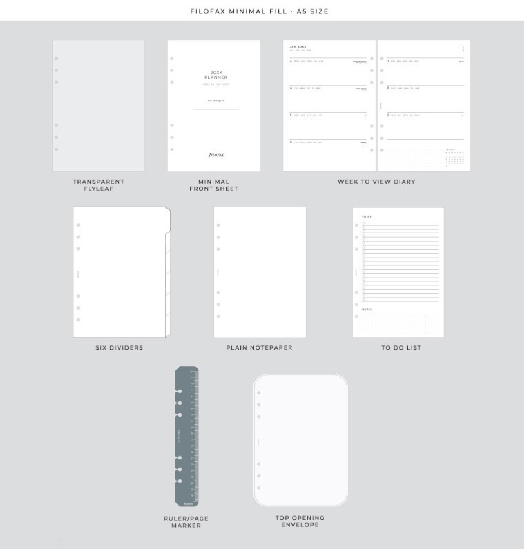 Filofax Organiser A5 Botanical Blue 022646.