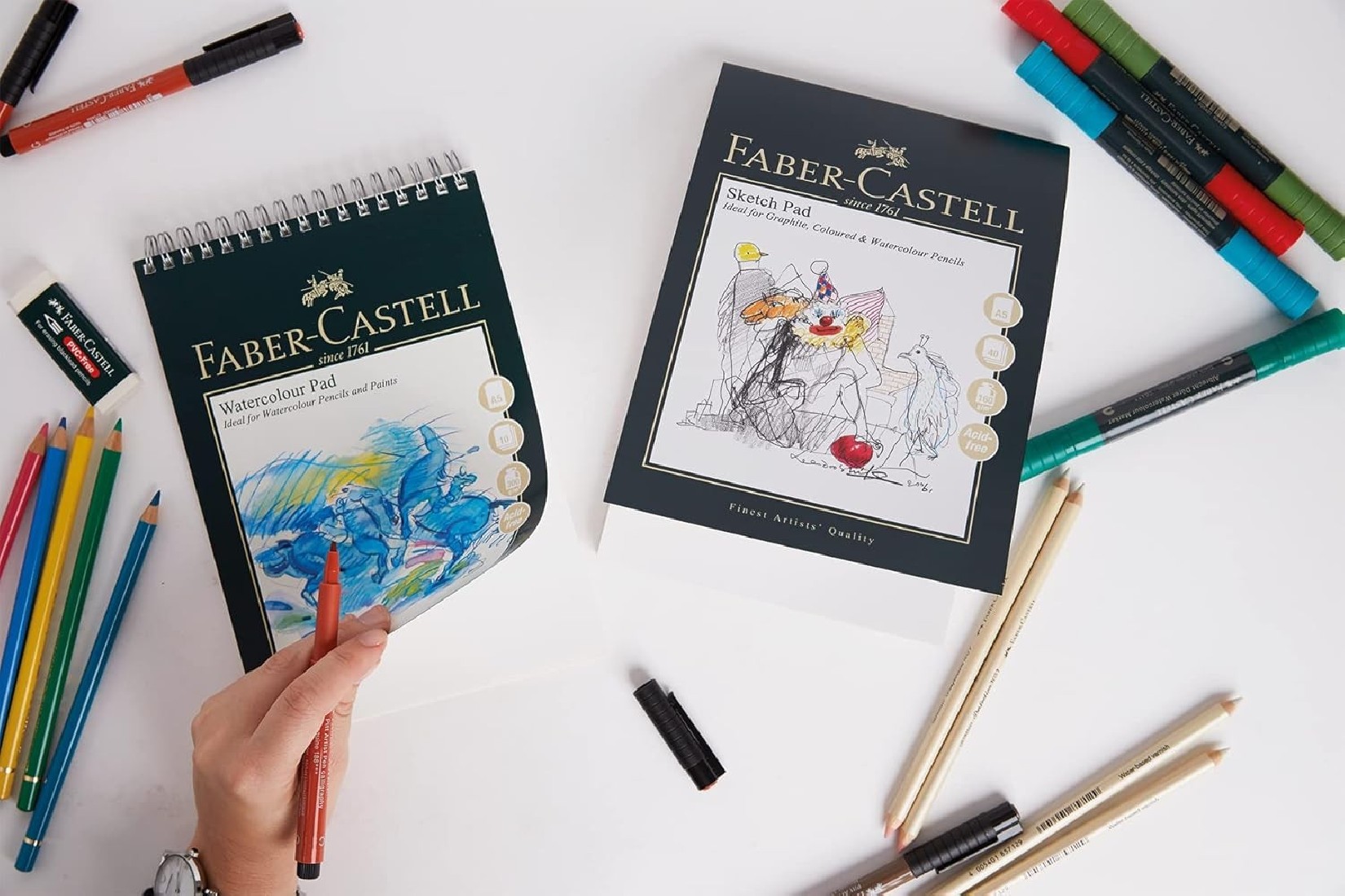 Faber Castell Watercolour Pad A5 Spiral 300gsm 10 Sheets WD793116