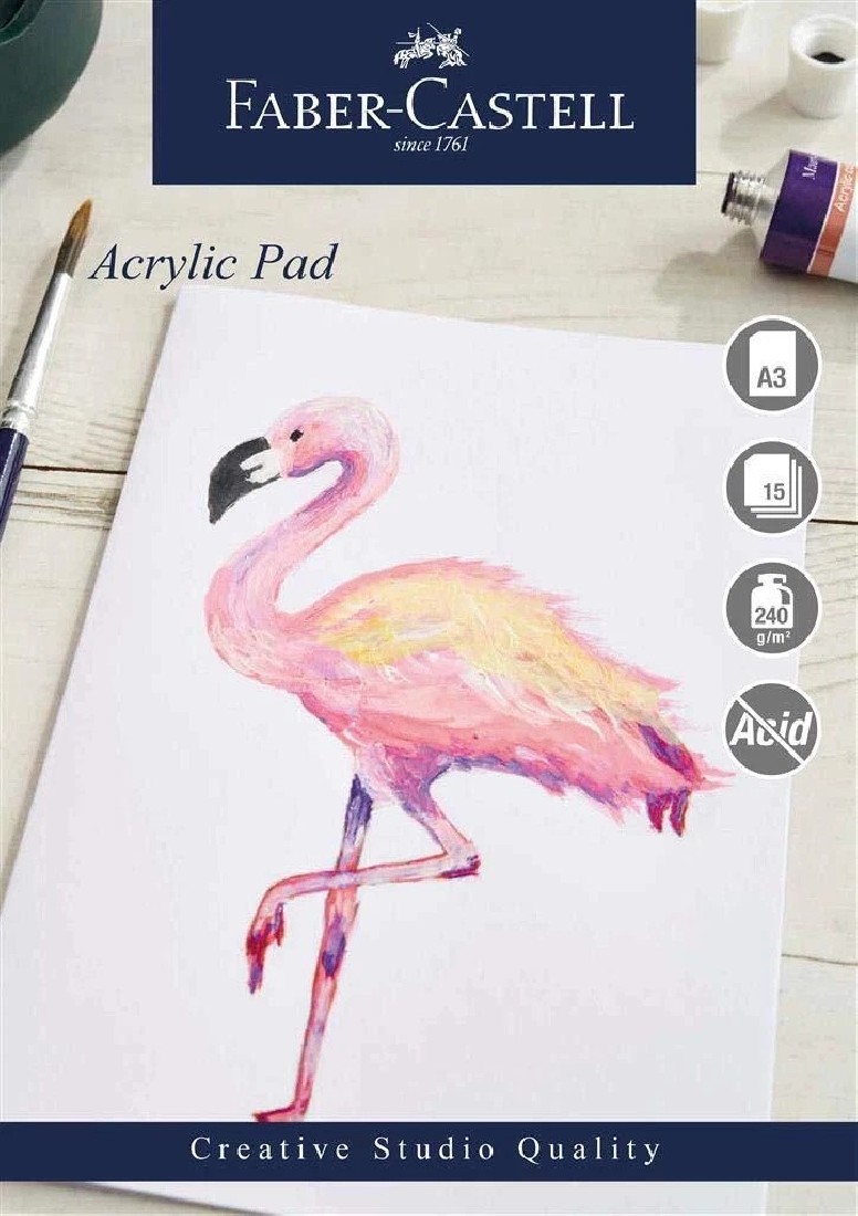 Faber Castell Acrylic pad A3, 15 sheets, 240 gsm, acid free, WD862515