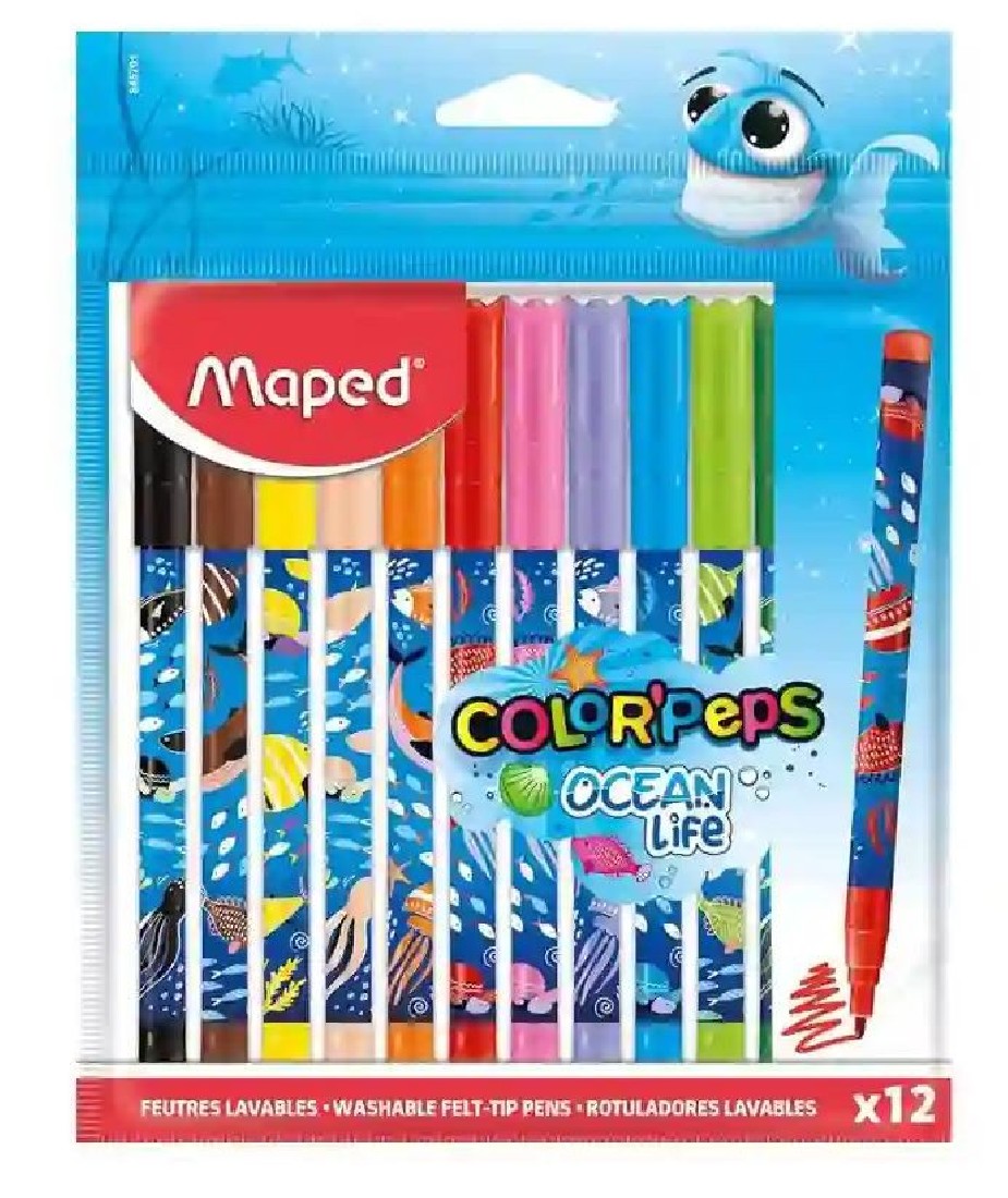 Μαρκαδόροι 12 τεμάχια  Color peps Ocean life 845701 Maped