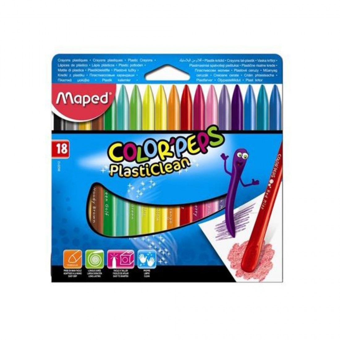 Κηρομπογιές 18 τεμάχια Plasticlean 862012 Maped